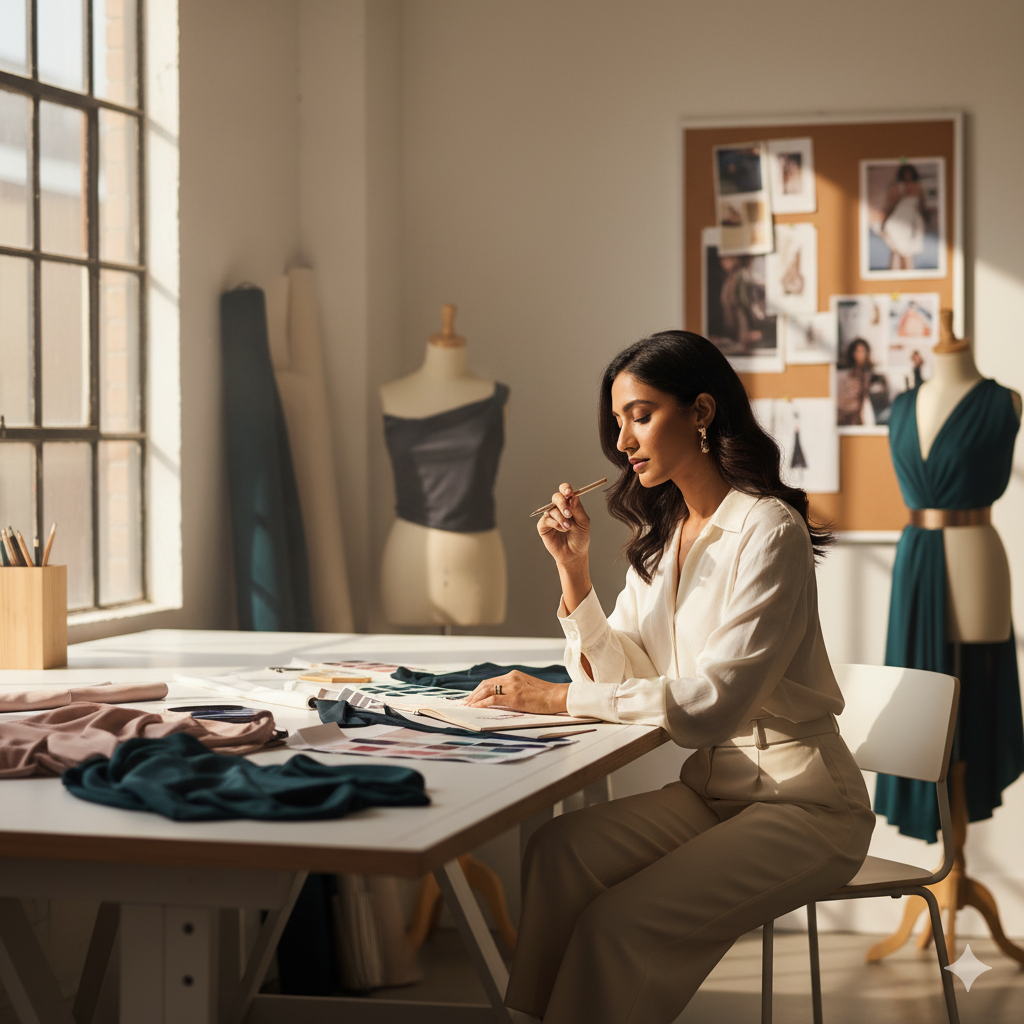 Fashion studio or stylish founder portrait