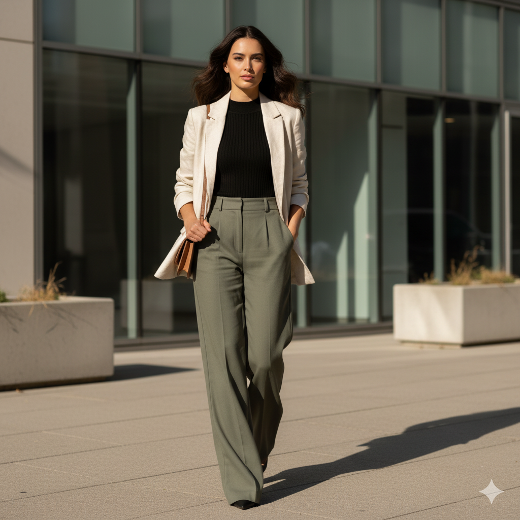 Model walking confidently